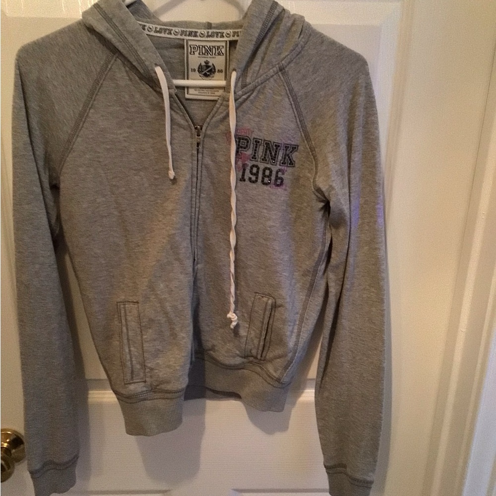 Victoria's Secret PINK Gray Zip-Up Hoodie